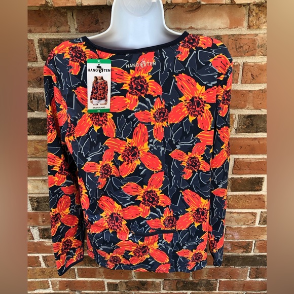 Hang Ten Swim Rash Guard Shirt, Long Sleeve With Back Pocket.Woman’s Size XL NWT - Picture 4 of 11